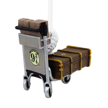 Harry Potter Trolley with Trunk & Hedwig the Owl Ornament